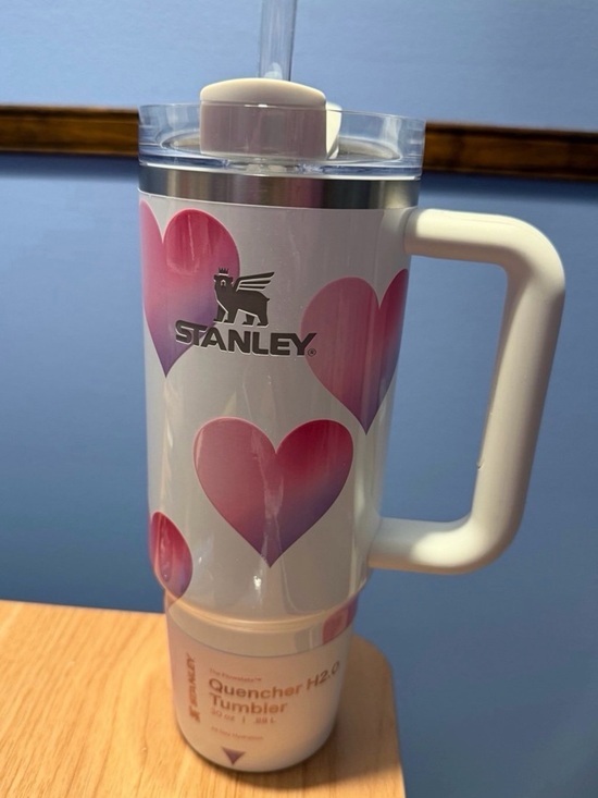Stanley Other - Stanley White Tumbler with Pink Heart Design